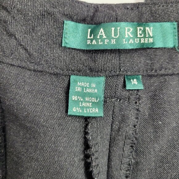 Lauren Ralph Lauren Women's 96% Wool Grey High-Rise Straight Leg Pants Sz 14 - Picture 4 of 11
